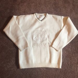 Versace Medusa Head Spell-Out Knit Sweater